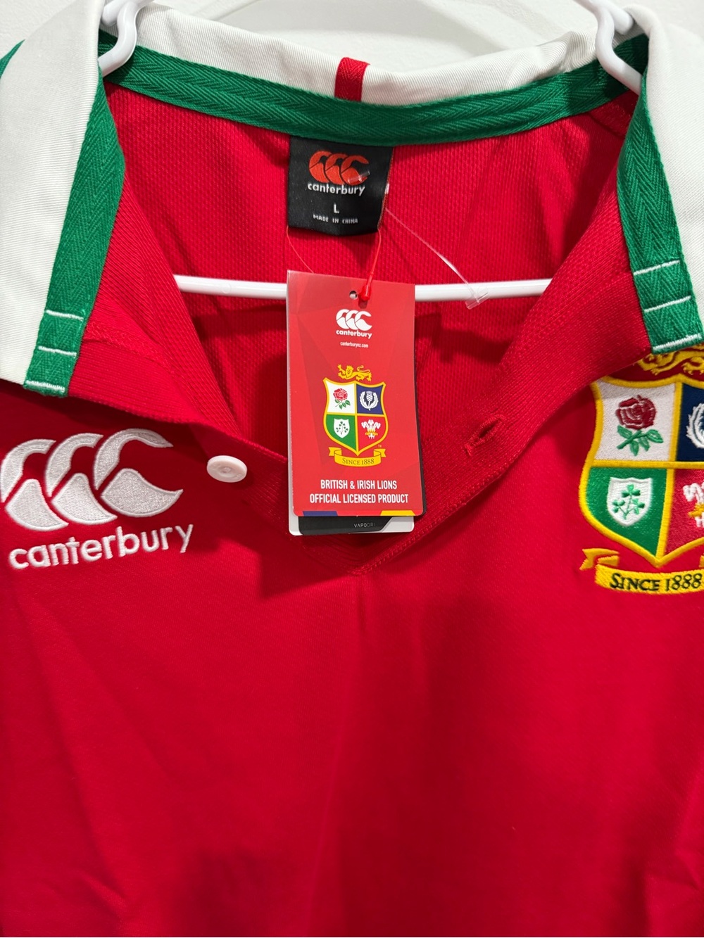 Canterbury Men's British & Irish Lions Red Rugby Polo